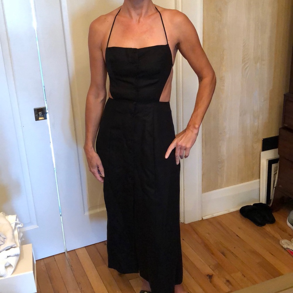 Reformation Black Midi Dress